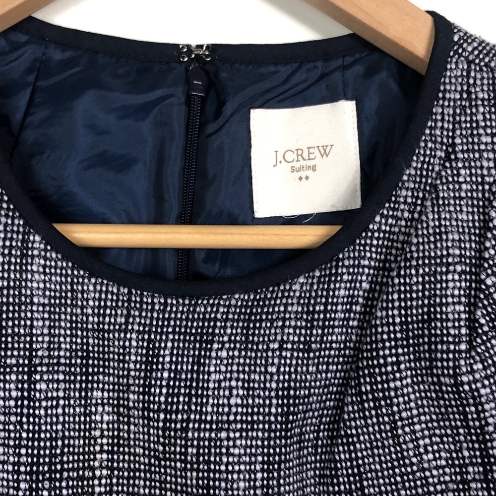 J. Crew Suiting Navy Tweed Dress EUC! No Size Tag - Picture 5 of 7